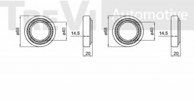 TREVI AUTOMOTIVE wb1222 -  Комплект подшипника ступицы колеса